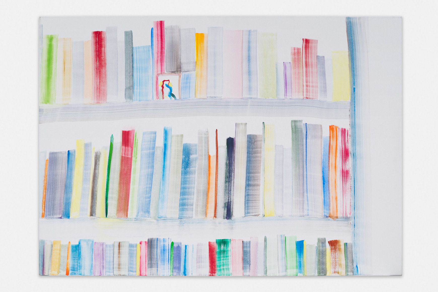 Gerlind Zeilner Books 2, 2021 Signed on the back Egg tempera on canvas 39 3/8 x 55 1/8 in 100 x 140 cm (GZE22.005)