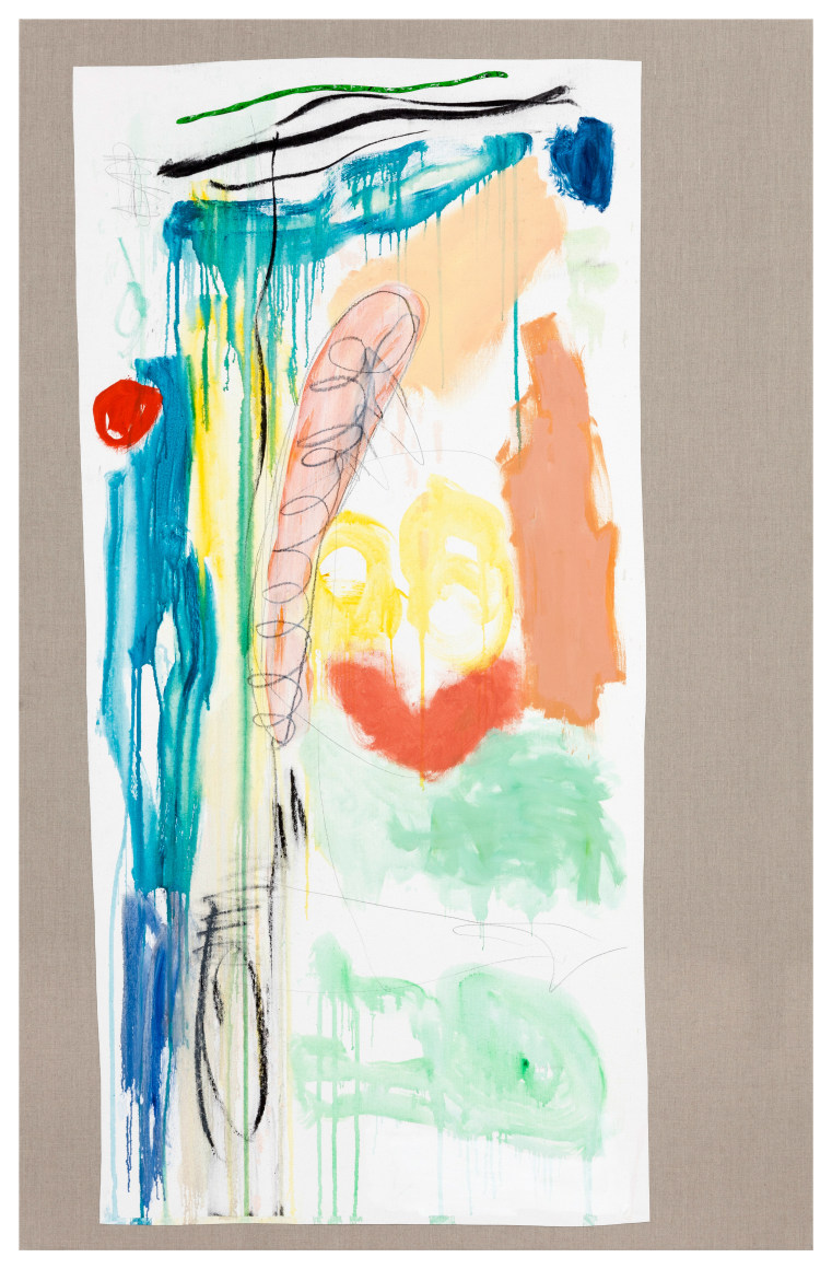 Andreas Breunig Underpressed paintings (frag_23), 2021 Acrylic, oil, charcoal and graphite on canvas on canvas 66 7/8 x 43 1/4 in 170 x 110 cm (ABR22.012)