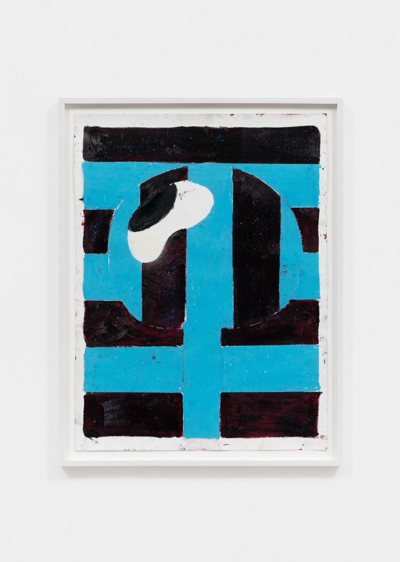 Nel Aerts Untitled, 2022 Oil stick, spray paint and glitter on paper 31 3/8 x 24 1/8 in (framed) 79.7 x 61.3 cm (framed) (NAE22.004)