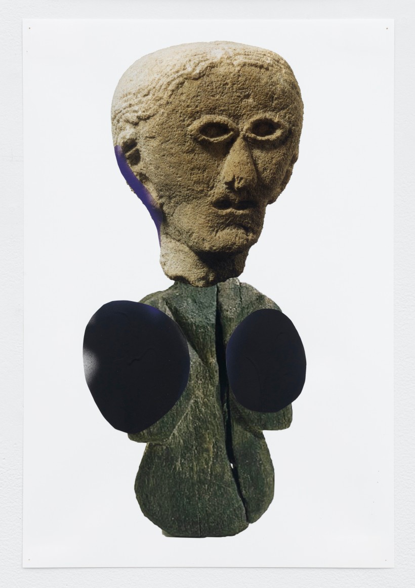 Justin Matherly Untitled, 2021 signed and dated verso &quot;Justin Matherly 2021&quot; Inkjet print, spray paint and collage 19 x 13 in 48.3 x 33 cm (JMA21.005)