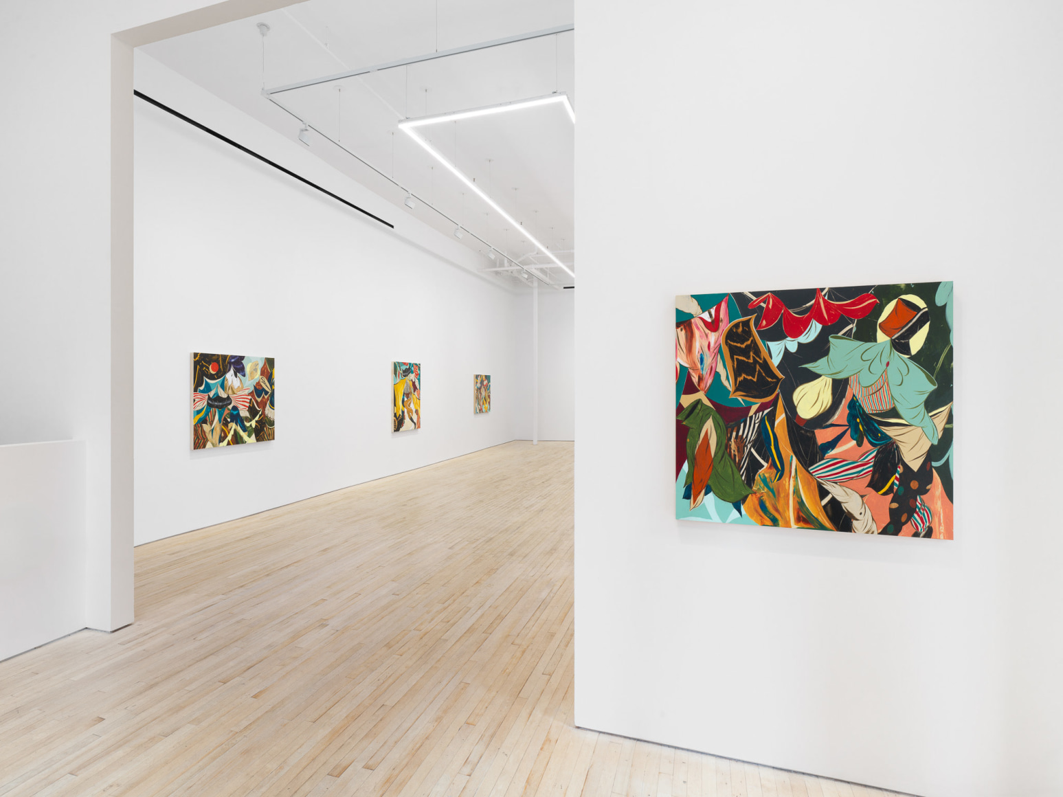 Installation view of Kenichi Hoshine, And There Came a Storm Beneath a Cutthroat Moon, Nino Mier Gallery, Tribeca, May 16 – June 14, 2025