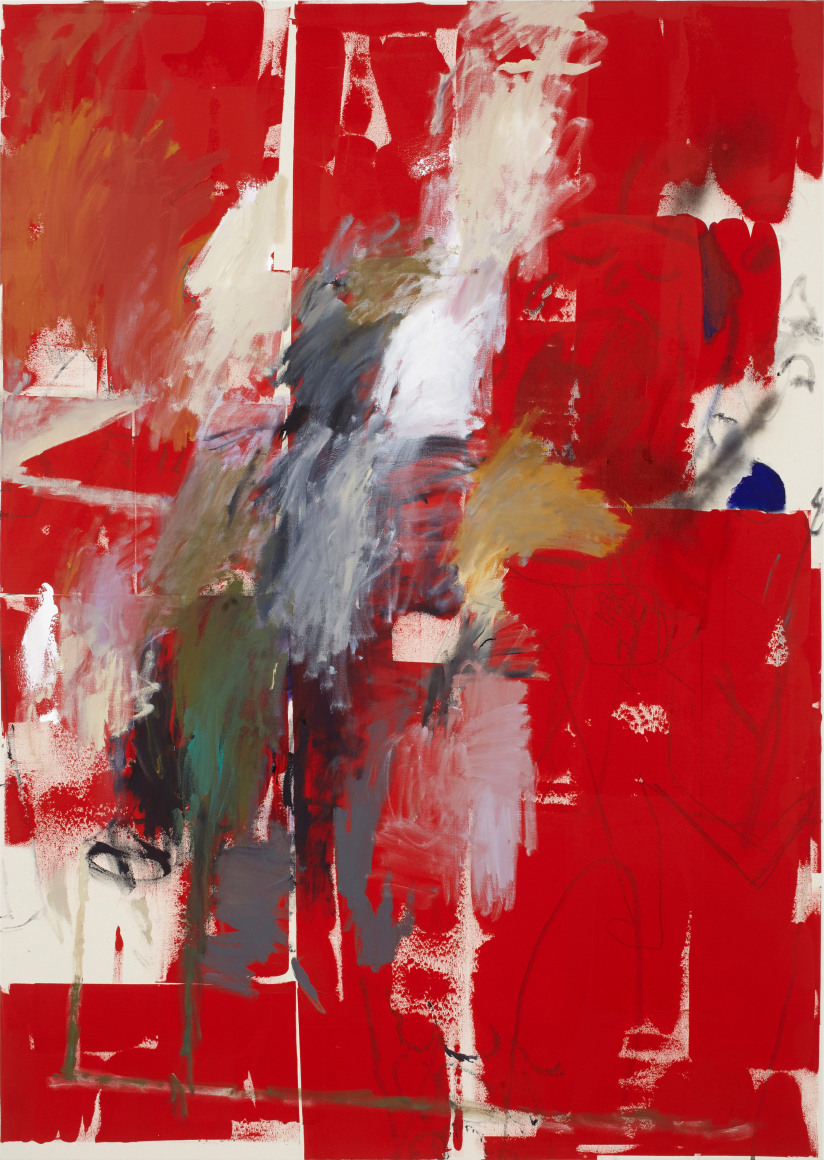 Ted Gahl Commuter (Gone, Bye Bye Da Da), 2015 acrylic, oil, graphite, colored pencil, and enamel on canvas 84 x 60 in 213.4 x 152.4 cm (TG15.004)