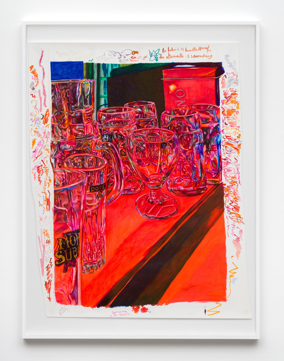 Giulia Messina Quick death in the boudoir, 2025 Markers and ink on paper 59 x 45 5/8 in 150 x 116 cm (GME25.006)