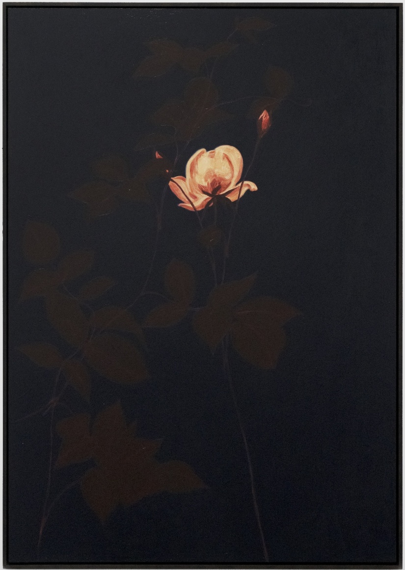 Alexandria Tarver nights, 91, 2025 Signed, titled, dated on verso Oil on panel 48 3/8 x 36 3/8 in (framed) 122.9 x 92.4 cm (framed) (ATA25.025)