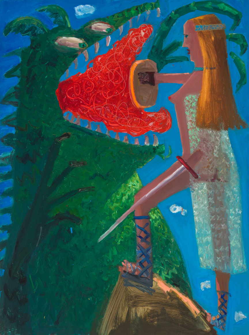 Kyle Staver Dragon Slayer, 2024 Oil on panel 40 x 30 in 101.6 x 76.2 cm (KST24.012)