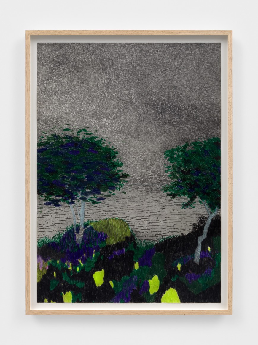 Per Adolfsen Melancholy, 2025 Signed, titled, and dated on verso Colored pencil on Hahnemühle paper 35 1/8 x 25 5/8 in (framed) 89.2 x 65 cm (framed) (PAD25.013)