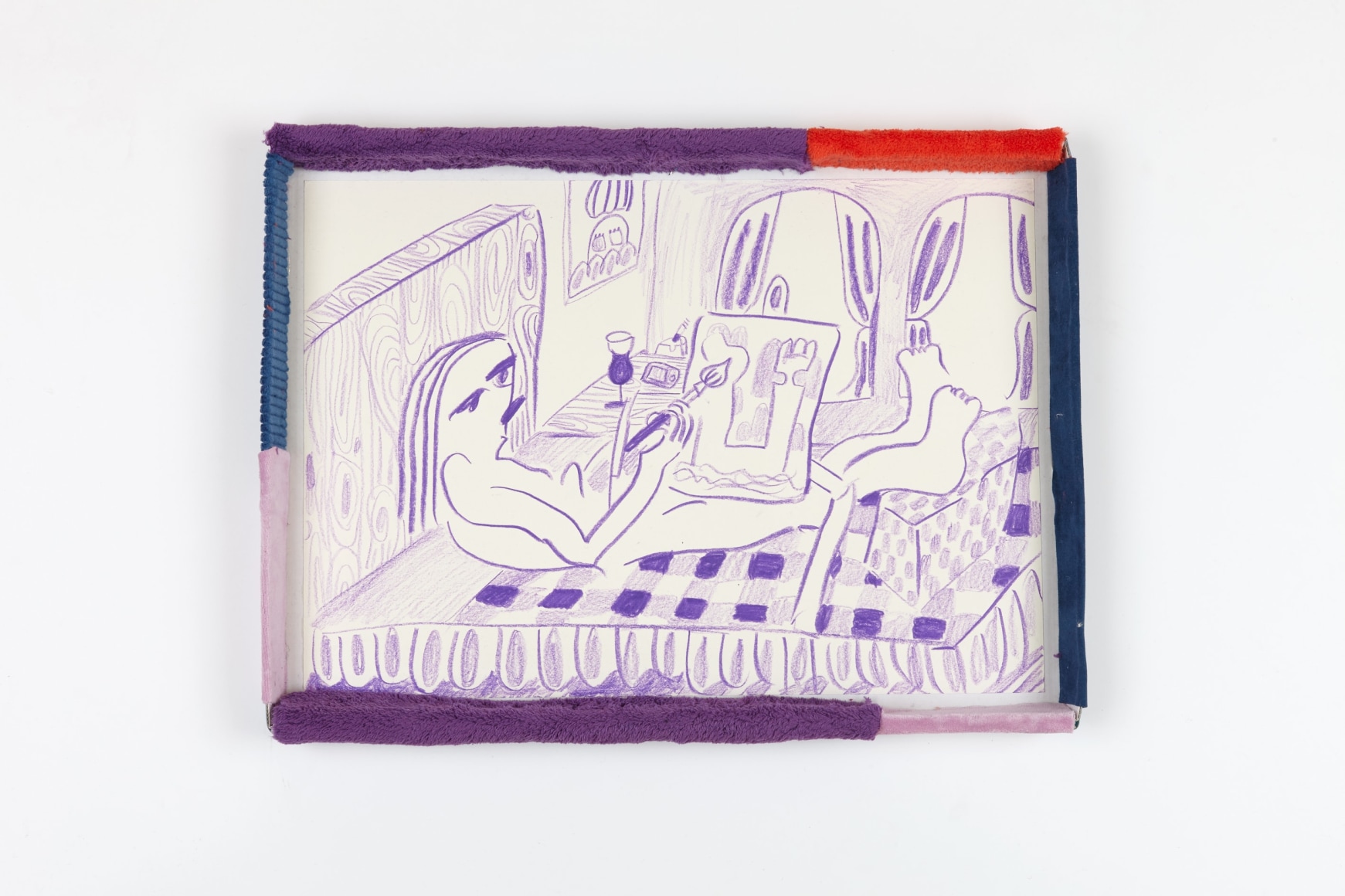 Nel Aerts Visite de l’hôtel, 2017 Colored pencil on paper in artist-made frame 17 x 12 x 1 in 45 x 33 x 3 cm