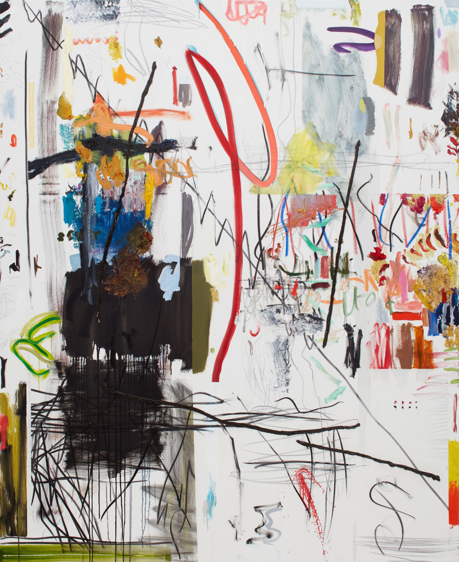 Andreas Breunig, Hi_LoRes No. 25, 2018. Oil, graphite, and charcoal on canvas, 82 5/8 x 66 7/8 in, 210 x 170 cm (ABR18.007)