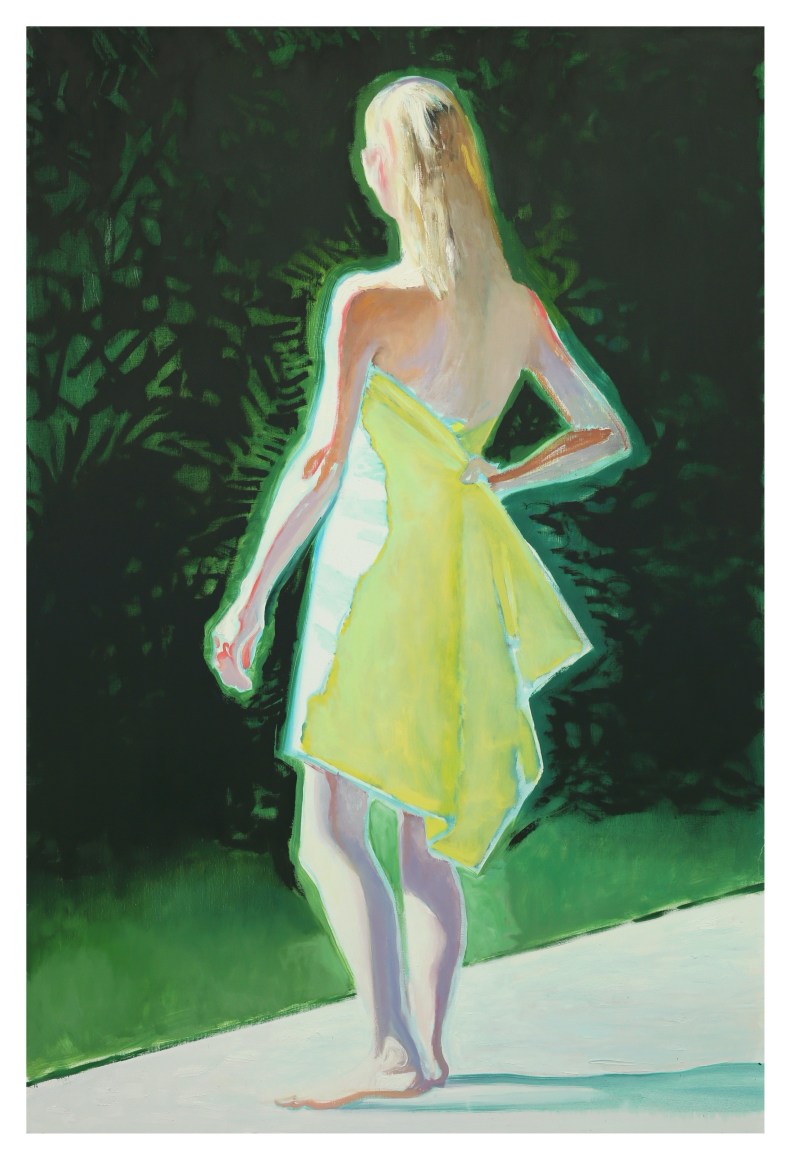 Jonathan Wateridge, Yellow Towel, 2018 Oil on linen 82 5/8 x 55 1/8 in 210 x 140 cm