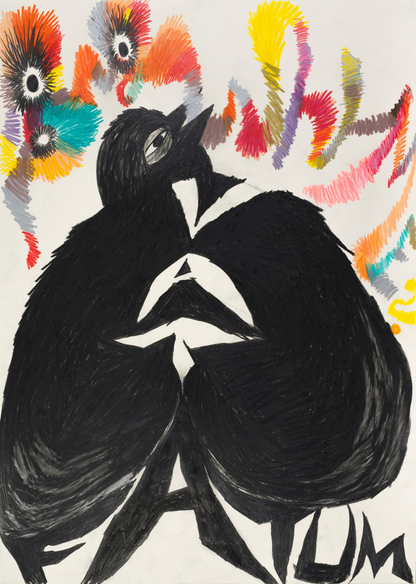 Bendix Harms VATA Fatum (Why Me), 2019 Wax crayon on paper 27 1/2 x 19 3/4 in 70 x 50 cm (BHA20.014)