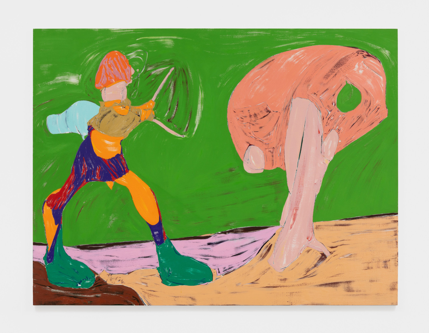 Nicola Tyson Figure With Tree, 2011 Oil on canvas 96 x 73 in 243.8 x 185.4 cm (NTY21.006)