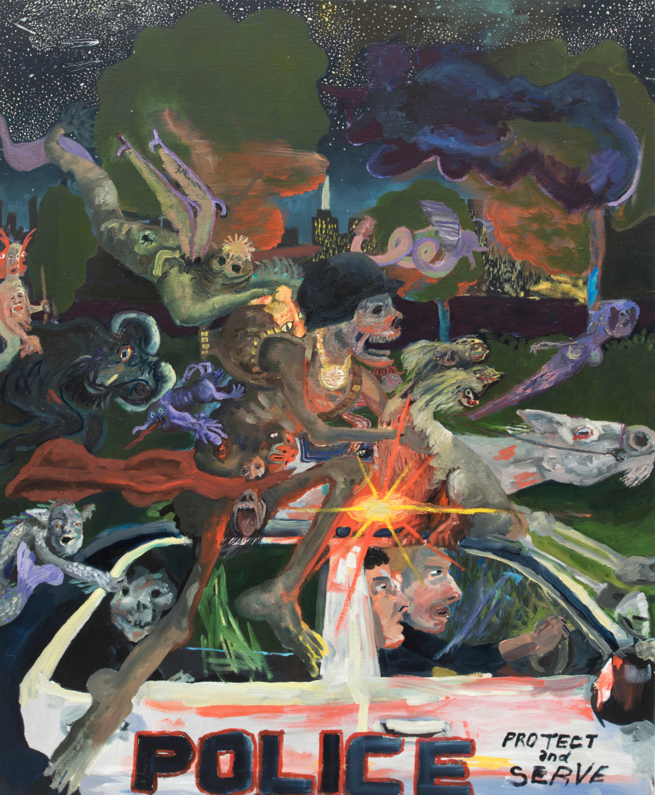 Celeste Dupuy-Spencer Not Today Satan, 2017 Oil on linen 35 x 28 in 88.9 x 71.1 cm (CDS17.031)