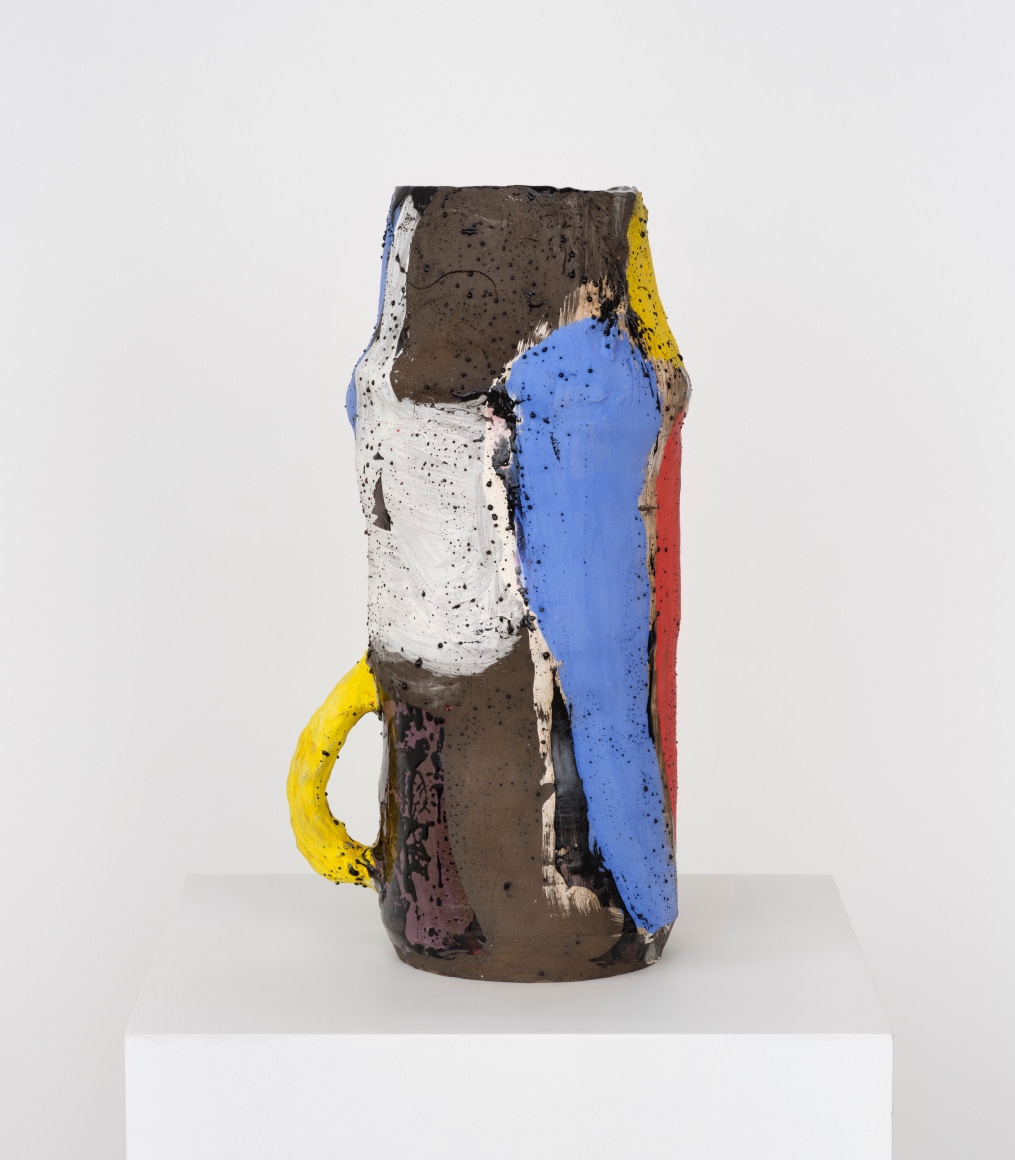 Roger Herman white blue vase, 2024 Glazed ceramic 18 1/2 x 9 in 47 x 22.9 cm (ROH24.010)