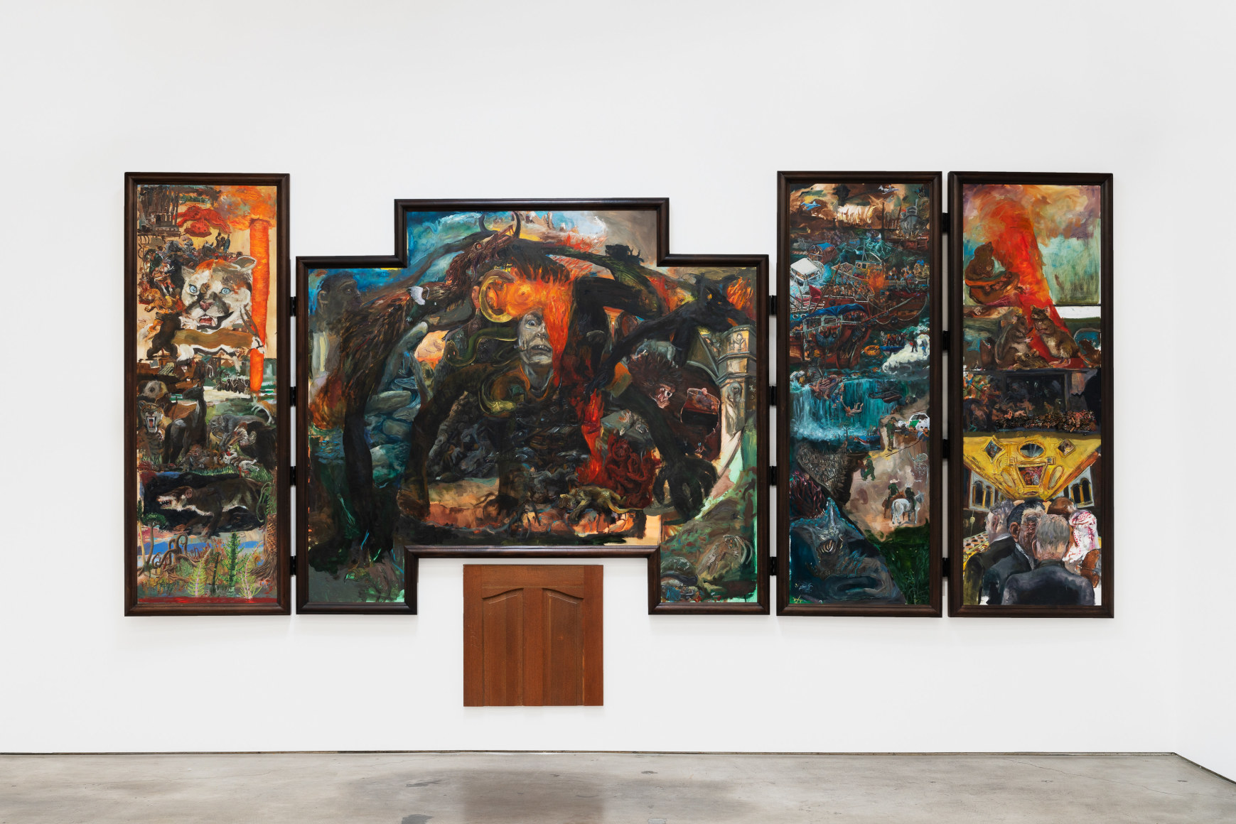Celeste Dupuy-Spencer The shape of the rock that's hurling towards the sea, 2022 Oil on linen, framed 114 7/8 x 210 1/4 in (installed) 291.8 x 534 cm (installed) (CDS22.002)
