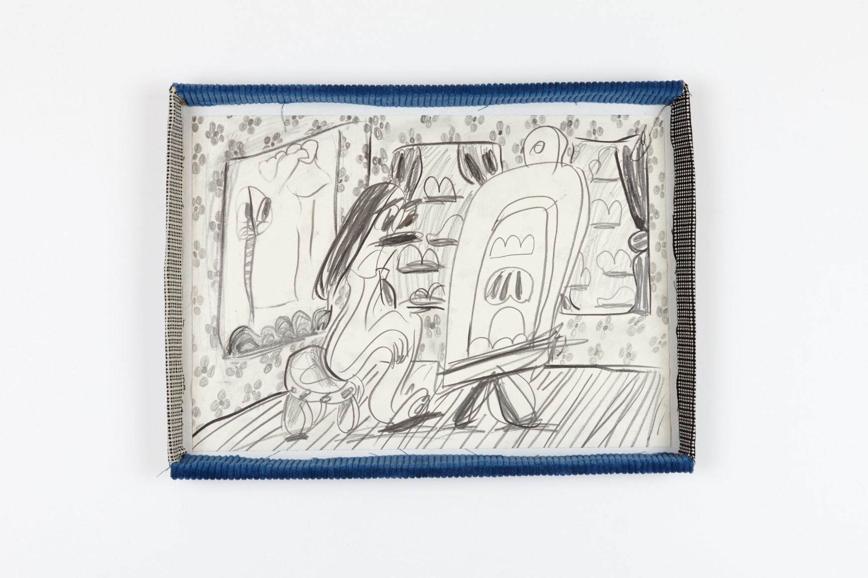 Nel Aerts De kunstenares, 2017 Pencil on paper in artist-made frame 17 x 12 x 1 in 45 x 33 x 3 cm