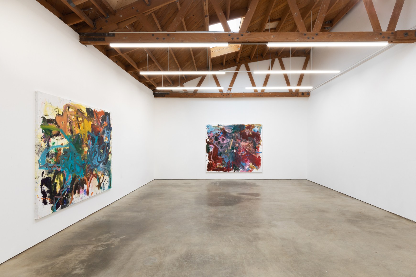 Installation View of "Bigger Anke Weyer Painting", and "Eye Beep"
