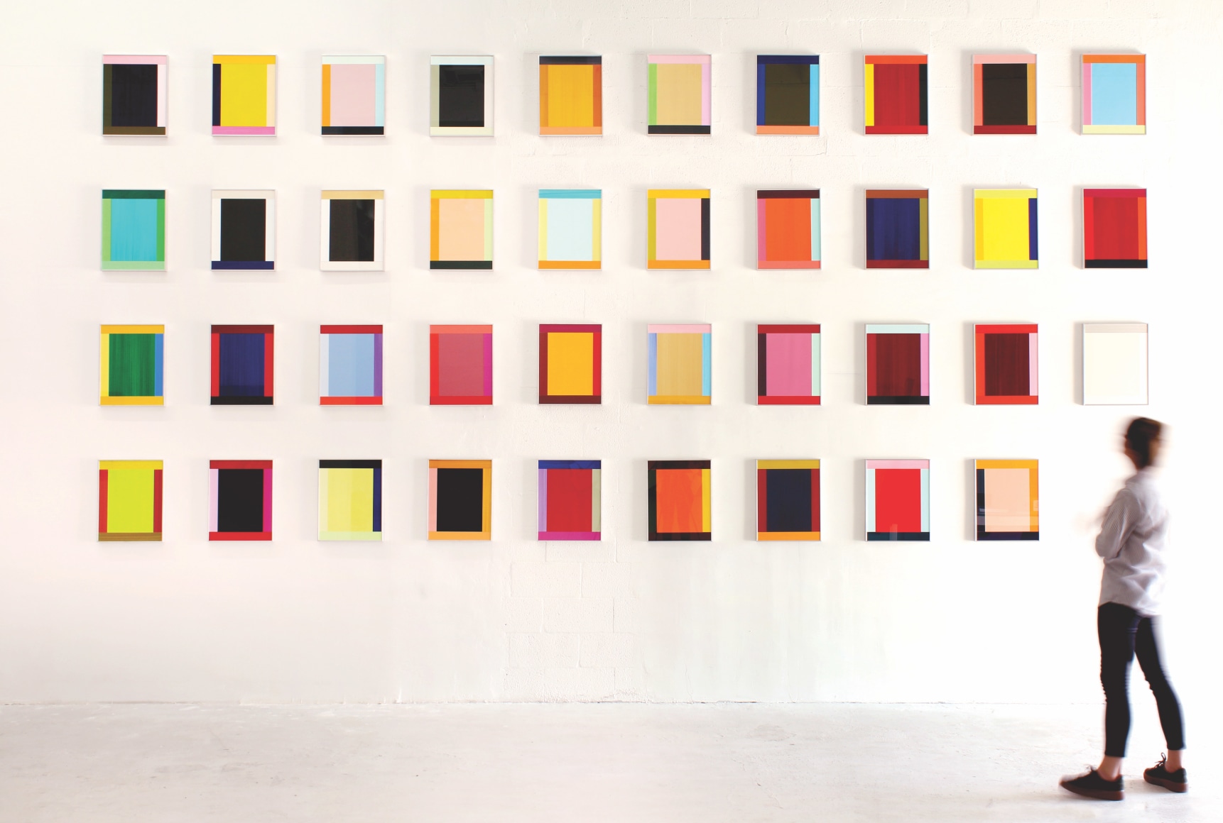 Imi Knoebel,&nbsp;Anima Mundi, 2014-2016, thirty-nine works, acrylic on synthetic paper, each 18 x 14