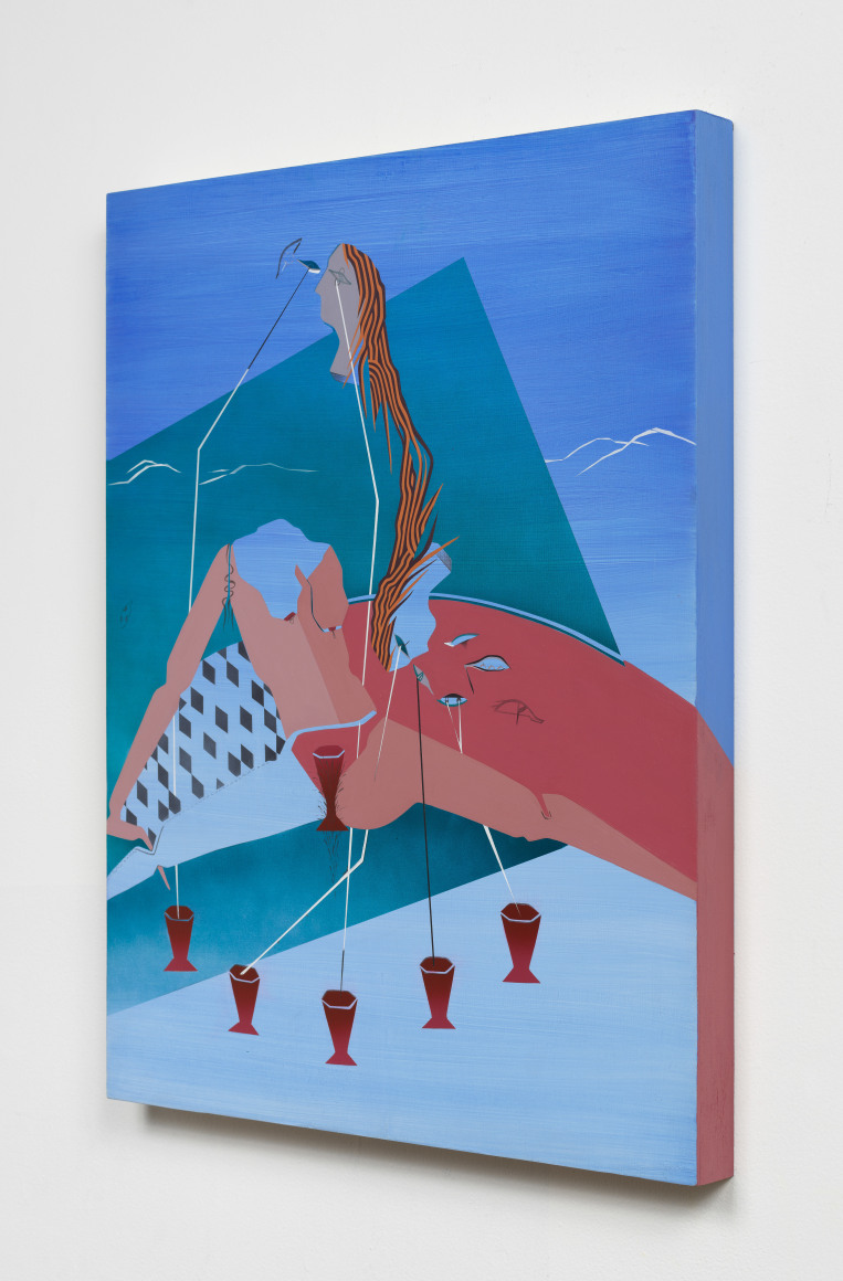 Maryam Hoseini, Secrets Between Her and Her Shadow 4, 2019, Acrylic, ink and pencil on wood panel, 60.96&nbsp;x 45.72&nbsp;cm