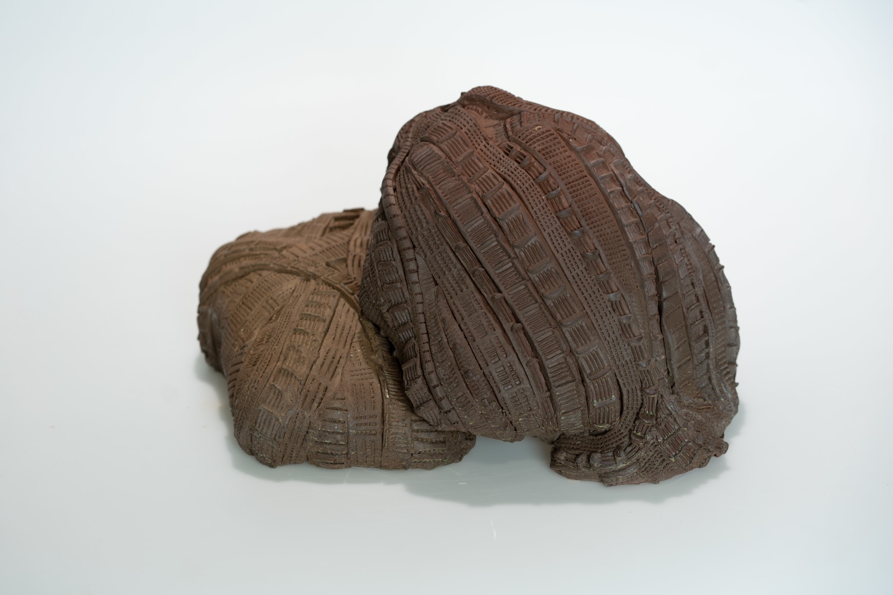 Asma Belhamar,&nbsp;8 عهد جديد (A New Age 8),&nbsp;2023, Ceramics, Bottom: 25 x 19 x 12.5 cm; Top: 30 x 26 x 26 cm