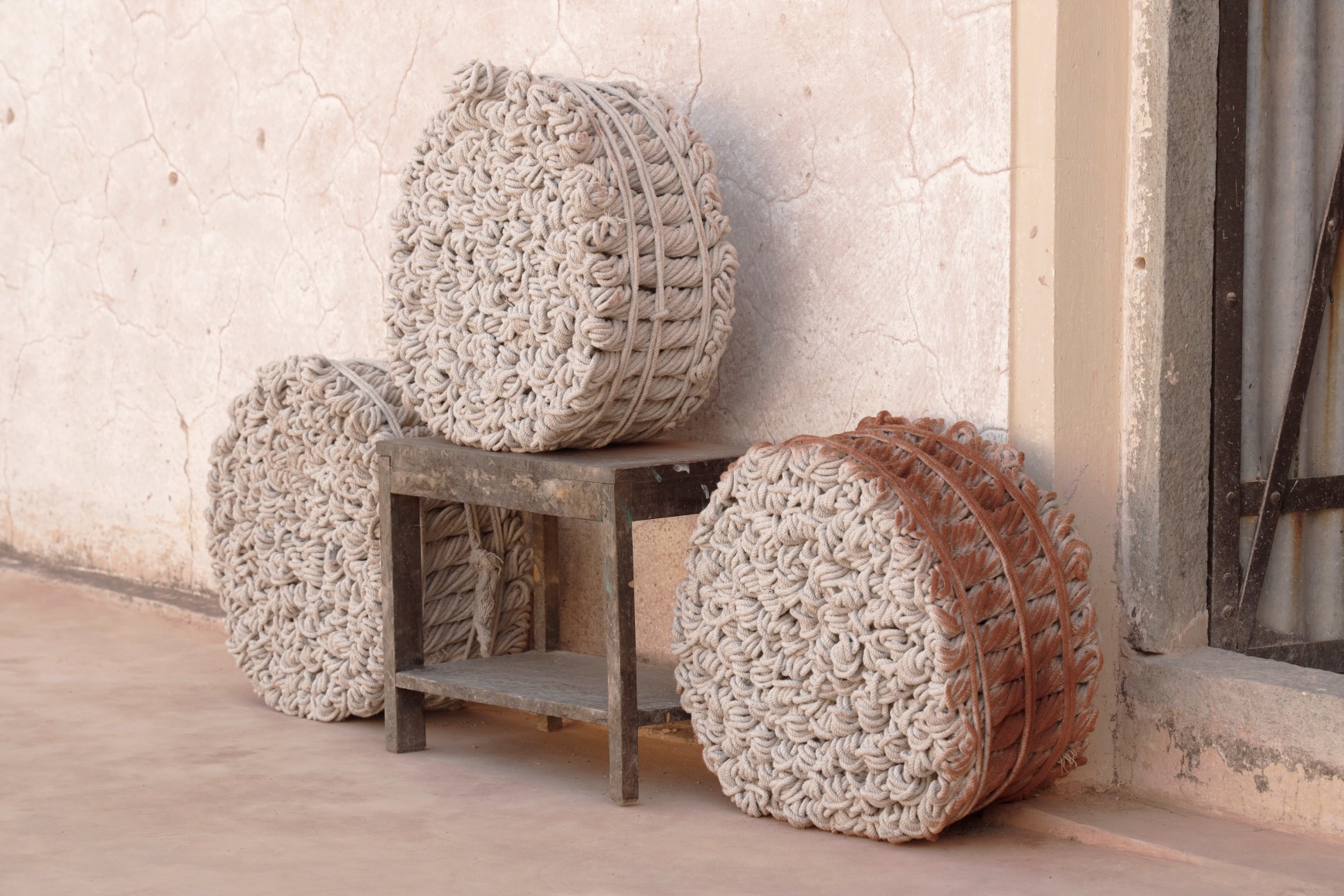 Afra Al Dhaheri, A line for the eye to wander part 1, 2025, Mixed media site-specific installations