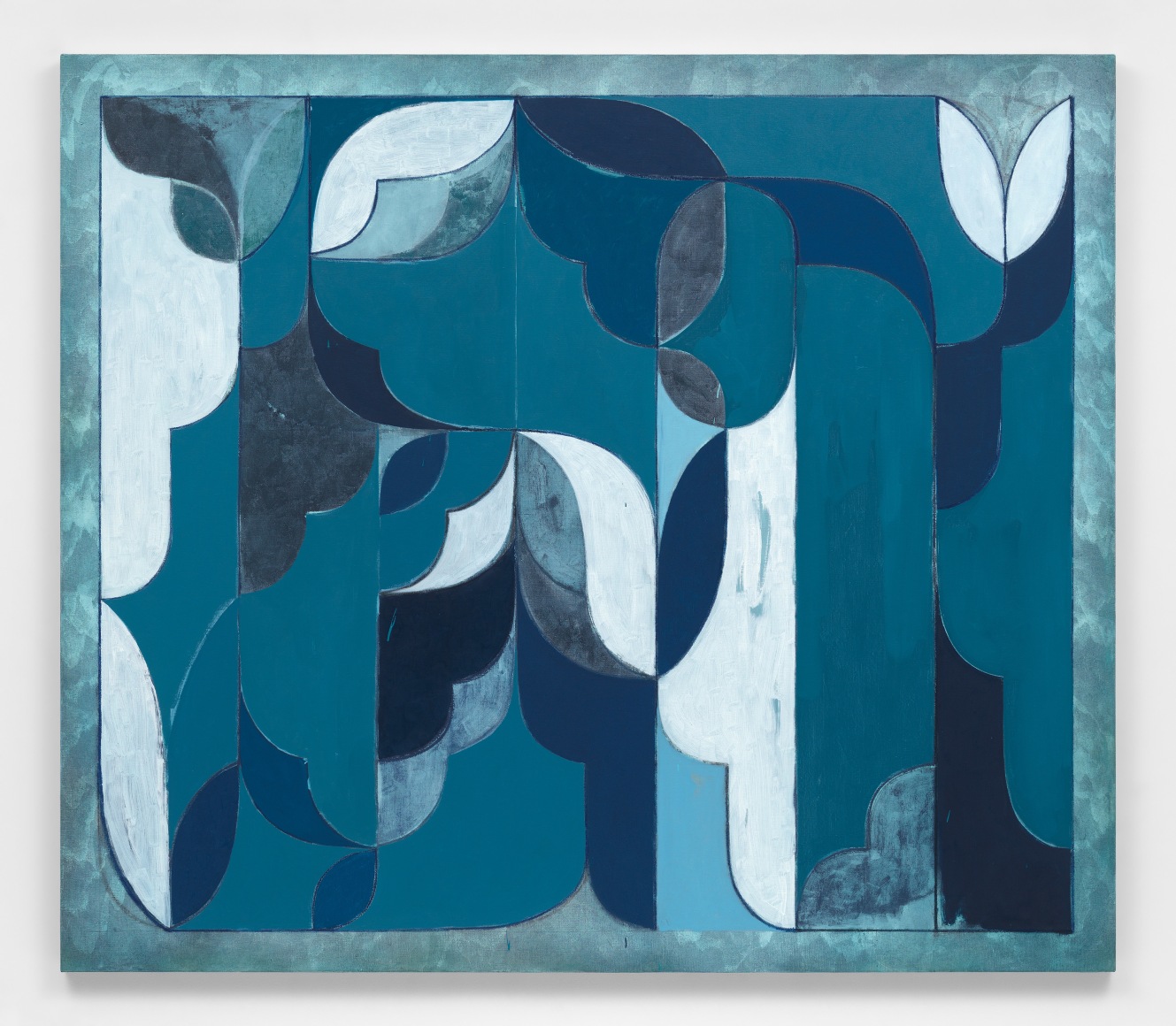 Kamrooz Aram, Untitled (Arabesque Composition), 2021, Oil, oil crayon and wax pencil on canvas, 198.12 x 172.72 cm