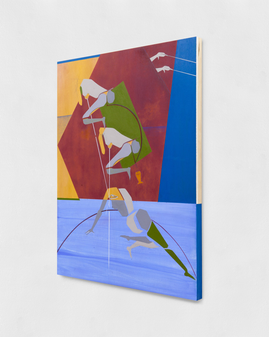 Maryam Hoseini,&nbsp;Strangers From Right to Left #4,&nbsp;2019, Acrylic, ink and pencil on wood panel, 100 x 76 cm