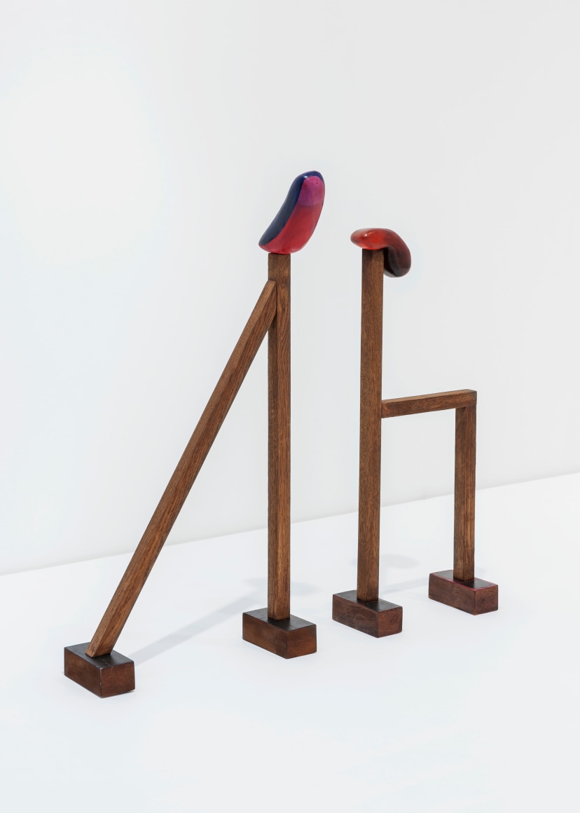 Ana Mazzei, Tongue I-II, 2018, Painted Wood (Oak, Acajou and Pine),