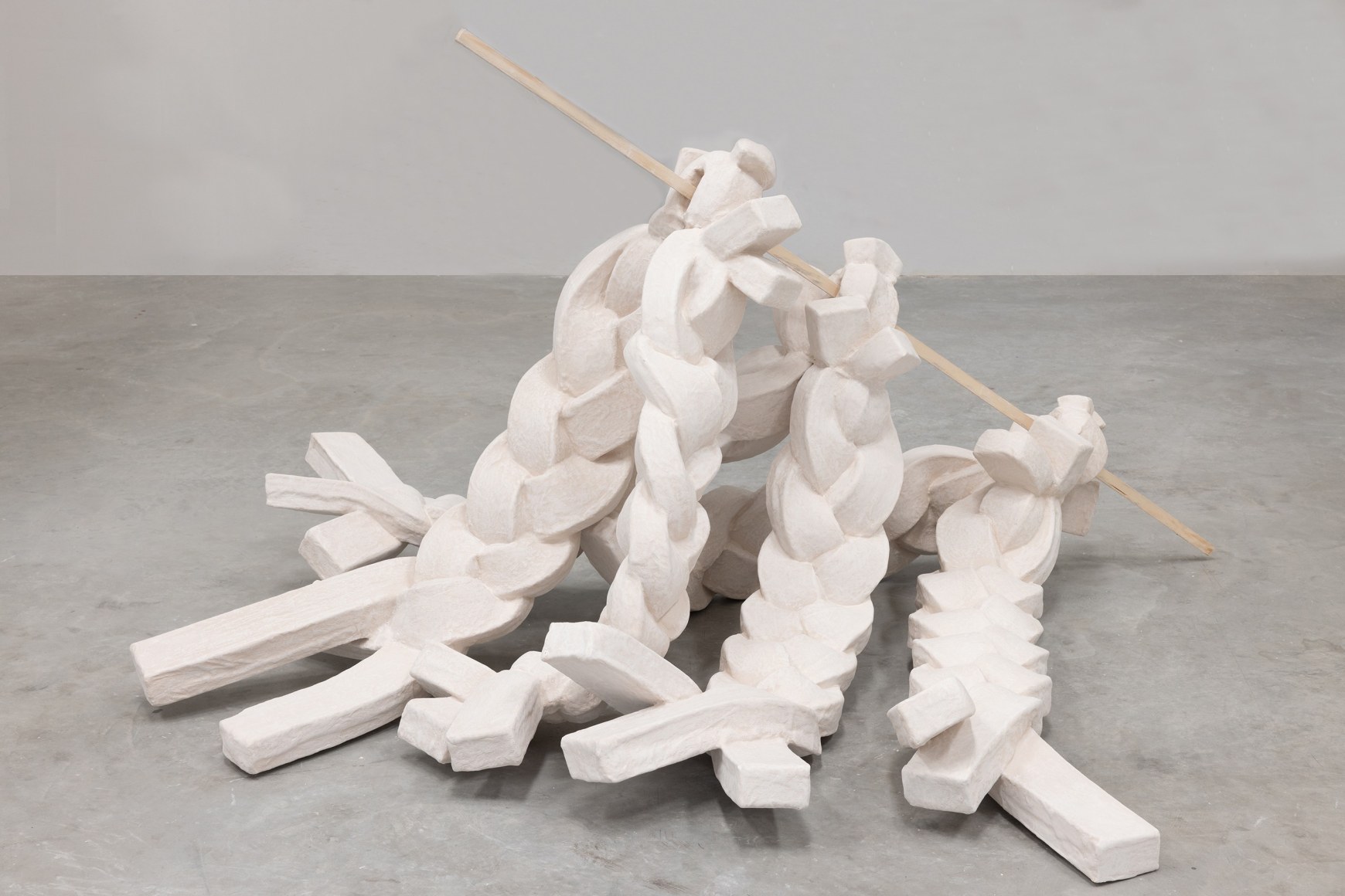 Afra Al Dhaheri, Hair has a mind of its own no.3, 2022, Aqua resin on mattress foam and wood