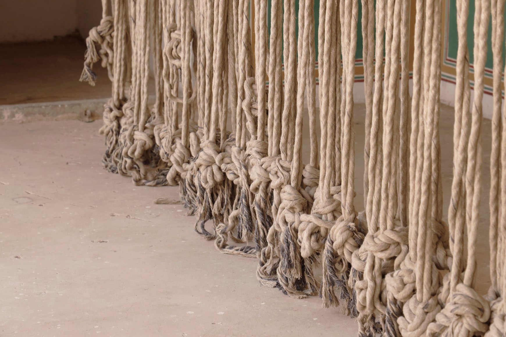 Afra Al Dhaheri, A line for the eye to wander part 1, 2025, Mixed media site-specific installations