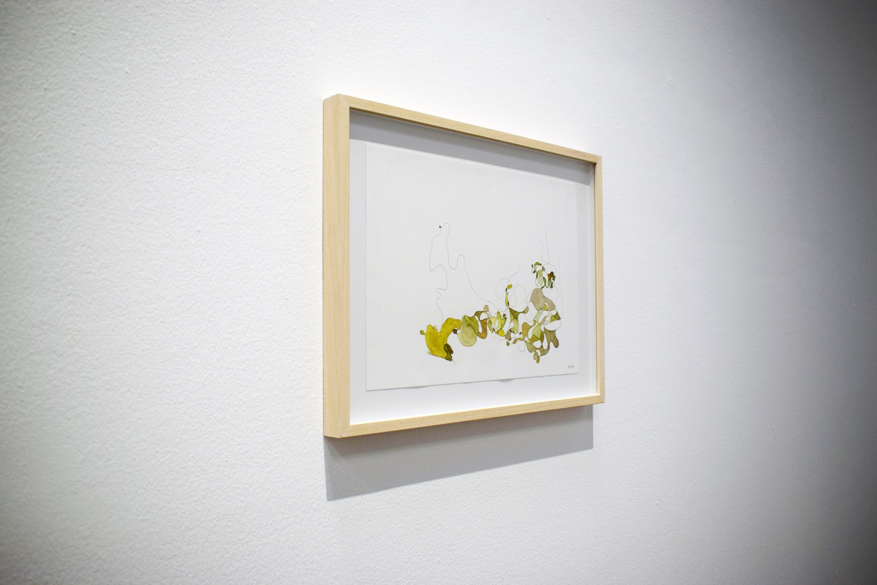 Afra Al Dhaheri, Hair Drawing 3, 2019, Hair and watercolor on paper, 26 x 36 cm