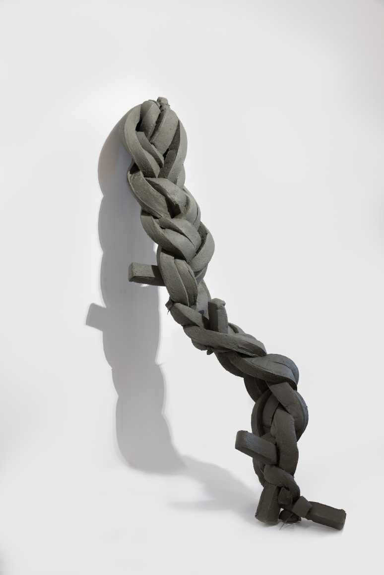 Afra Al Dhaheri, Hair has a mind of its own 1, 2022, Concrete and resin on soft foam, 255 x 50 x 35 cm