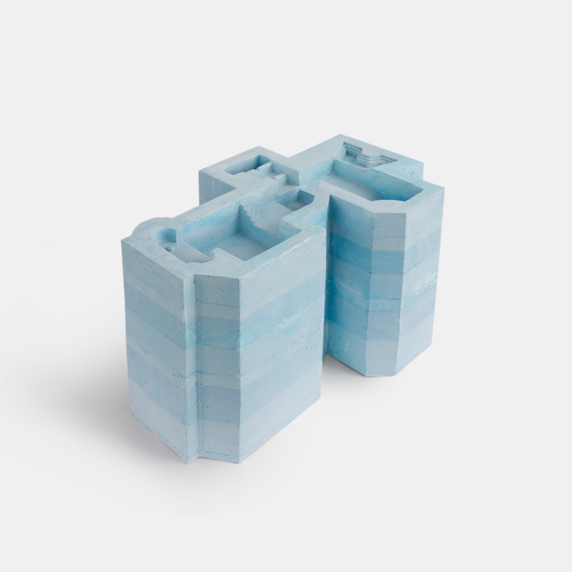 Nazgol Ansarinia, Connected Pools, 2020, Blue plaster, 25.7 x 40 x 25 cm, Unique in a series of 2 + AP