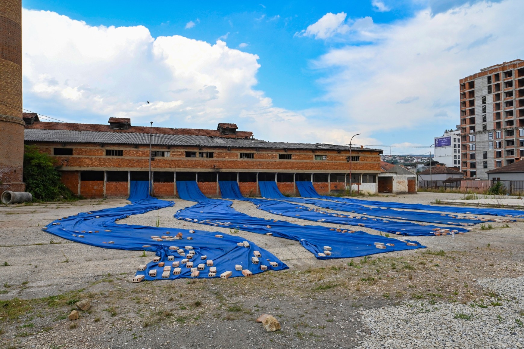 Hera Büyüktasçiyan, Who Speaks From The Dust, Who Looks From The Clay, 2023, Installation view at Brick Factory, Autostrada Biennale, Kosovo, 2023