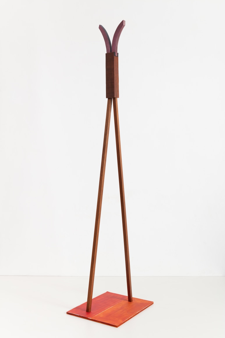 Ana Mazzei, Hare, 2020, Painted wood (peroba mica, cedar, garapeira and plywood) and acrylic on canvas