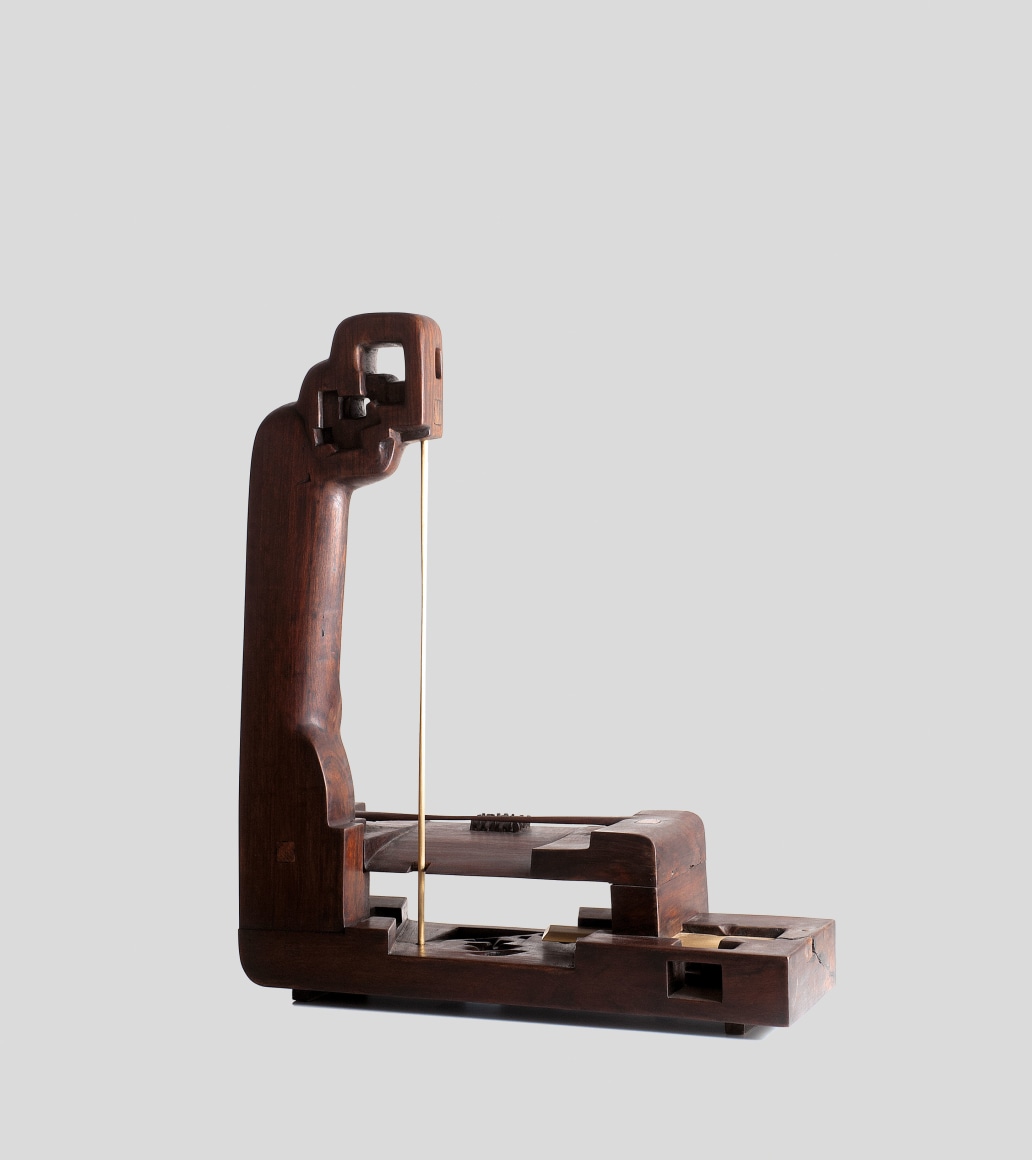 Chaouki Choukini, Paysage au Claire de Lune, 1979, Wangu&eacute;/Wenge, 63.5 x 59.5 x 28 cm