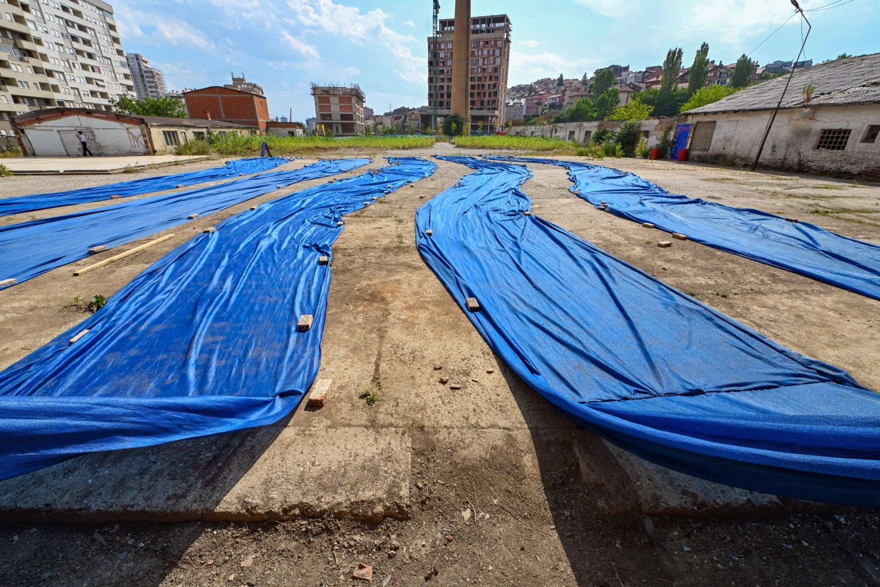 Hera Büyüktasçiyan, Who Speaks From The Dust, Who Looks From The Clay, 2023, Installation view at Brick Factory, Autostrada Biennale, Kosovo, 2023