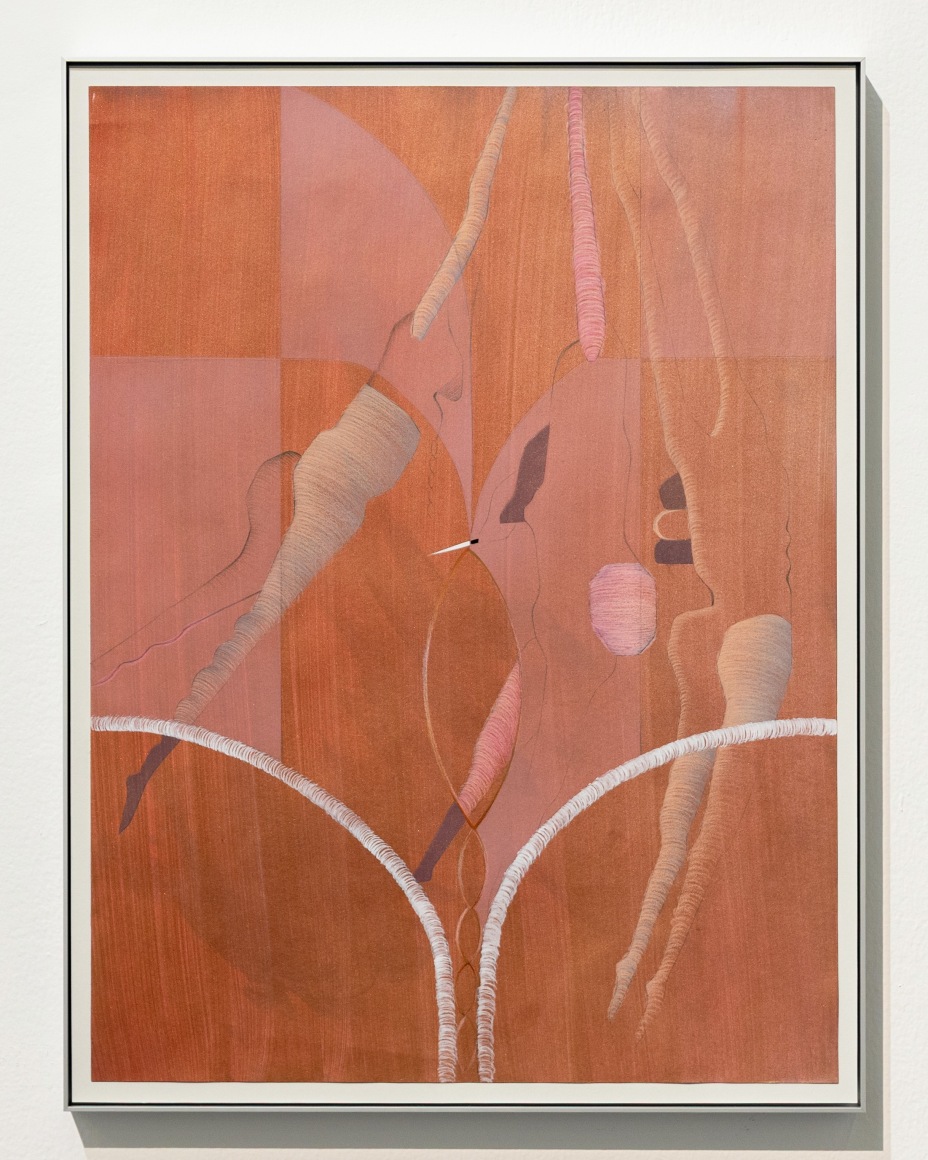 Maryam Hoseini, Curtain, 2025, Ink, pigment, color on paper, 61 x 45.7 cm