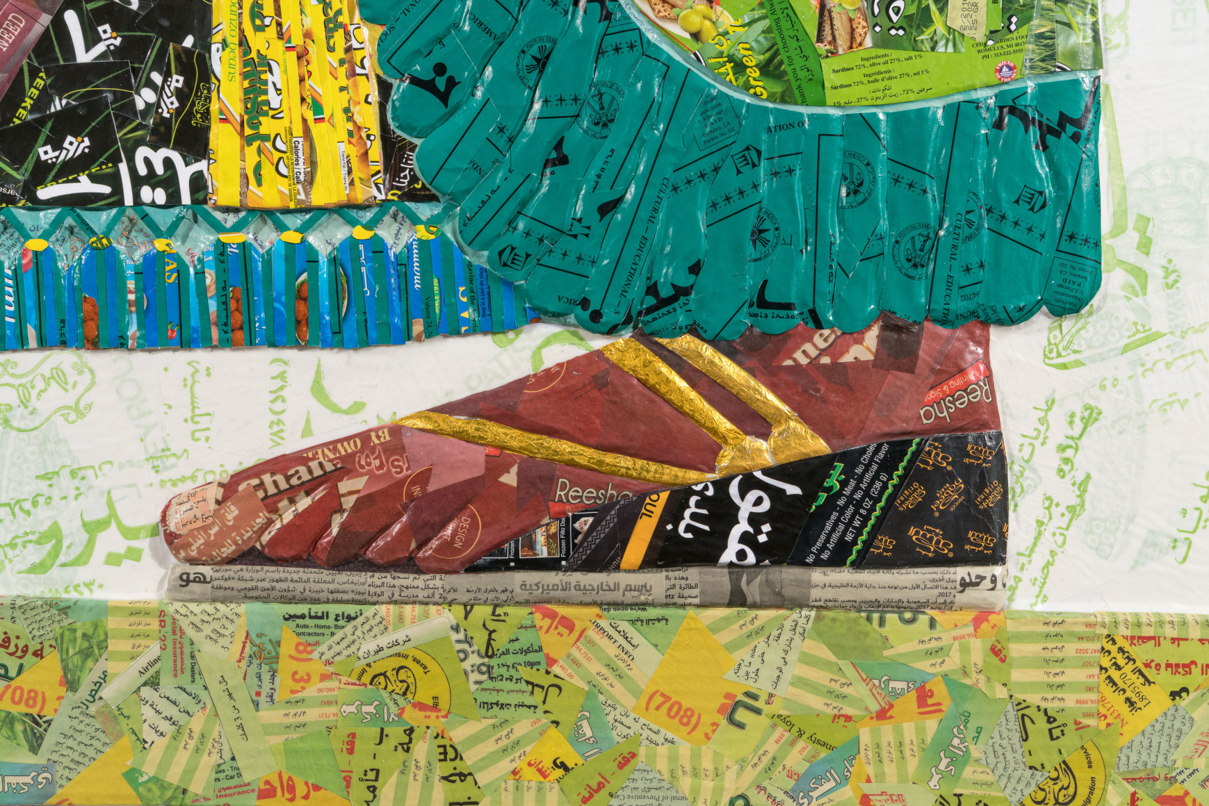 Michael Rakowitz, The invisible enemy should not exist (Northwest Palace of Kalhu, Room S, Panel S-18) (detail), 2022