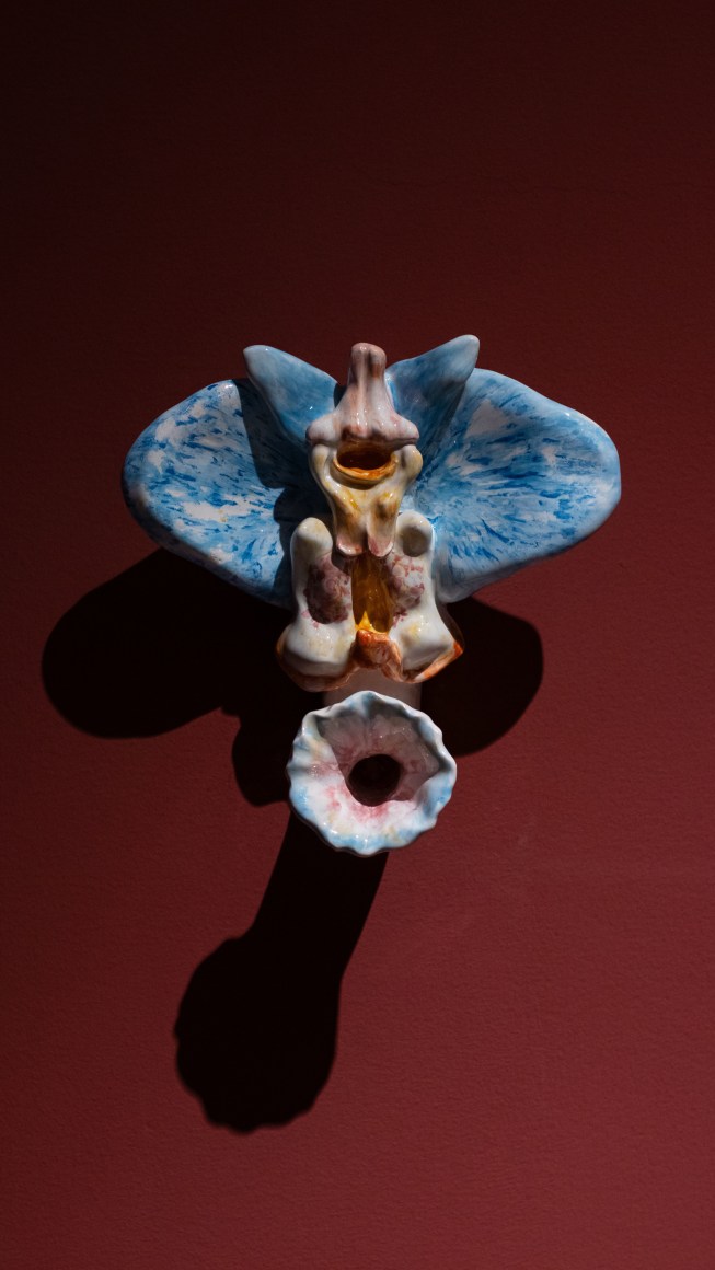 Dorsa Asadi, The scream of Lady Orchid, 2024, Installation view at&nbsp;In your dreams/في أحلامك/مگه خوابشو ببینی, Bayt Al Mamzar, Dubai, 2024