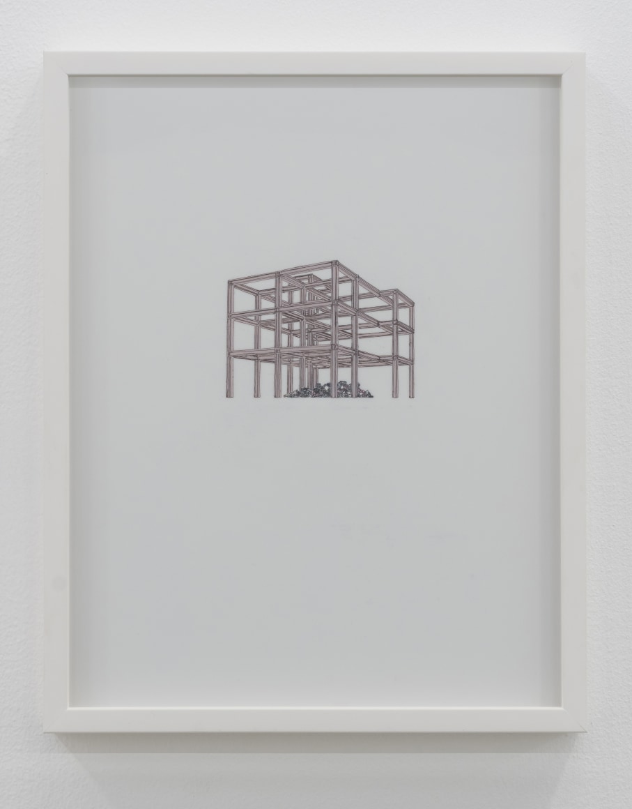 Nazgol Ansarinia, Untitled, Demolishing buildings, buying waste, 2018, Ink and marker on paper, 35.5 x 28 cm