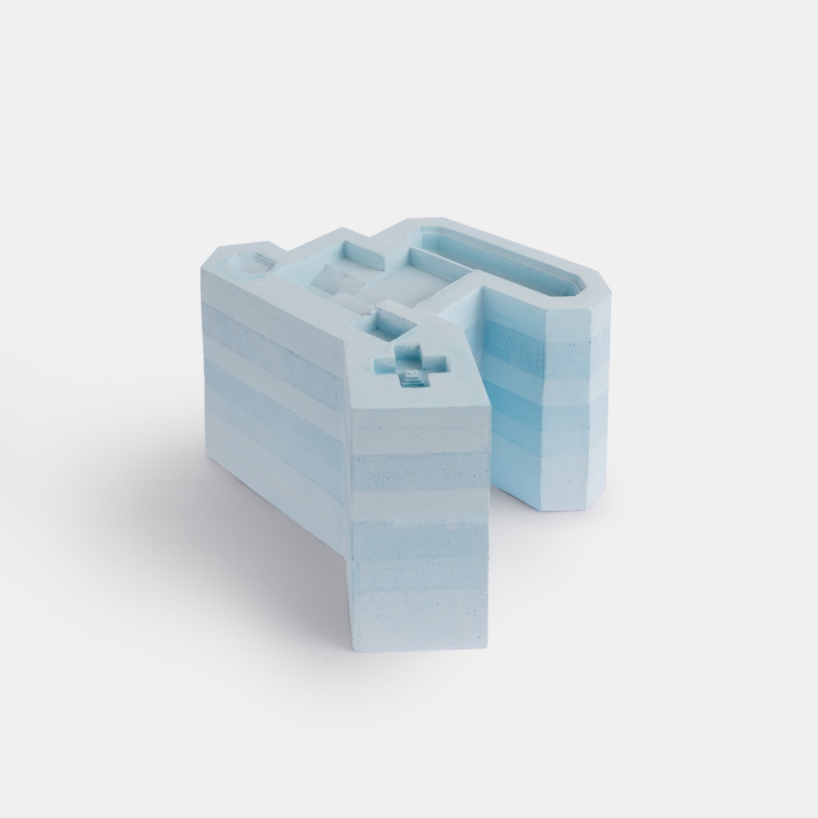 Nazgol Ansarinia, Connected Pools, 2020, Blue plaster, 21.4 x 26.3 x 29 cm, Unique in a series of 2 + AP