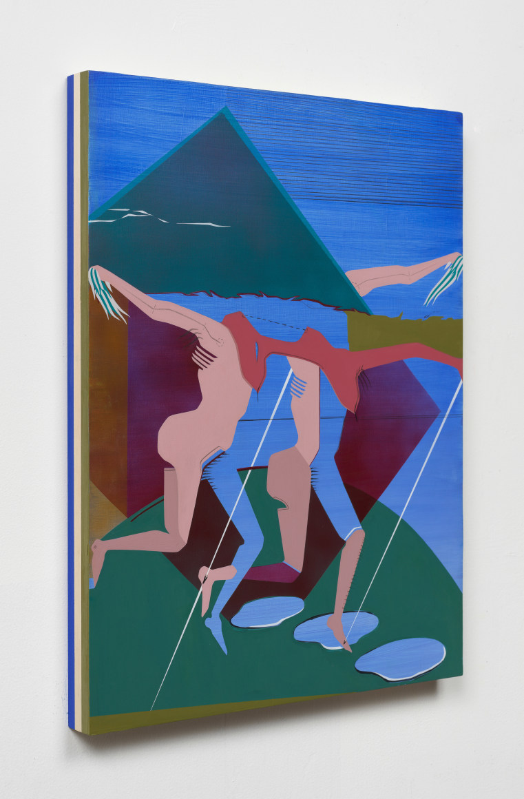 Maryam Hoseini, Secrets Between Her and Her Shadow 6, 2019, Acrylic, ink and pencil on wood panel, 60.96&nbsp;x 45.72&nbsp;cm