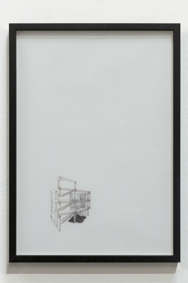 Nazgol Ansarinia, Untitled, Demolishing buildings, Buying waste, 2017, Ink and marker on paper,&nbsp;29.75 x 42&nbsp;cm