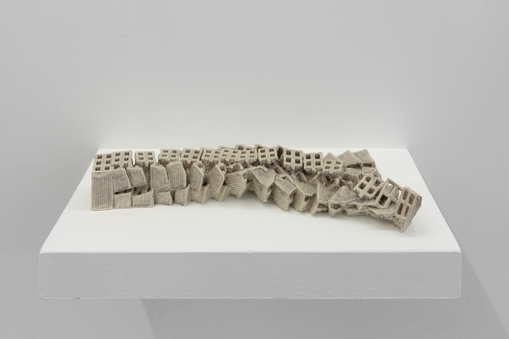 Nazgol Ansarinia,&nbsp;Attempts at building a wall,&nbsp;2019, Glazed ceramic