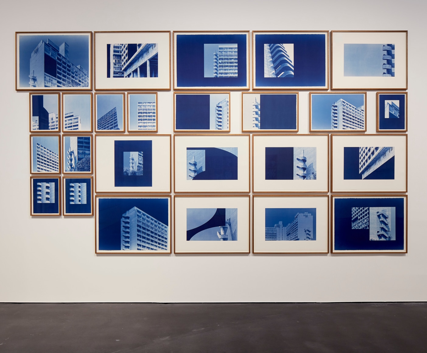 Seher Shah and Randhir Singh,&nbsp;Studies in Form, Akbar Bhavan, 2018, Cyanotype prints on Arches Aquarelle paper