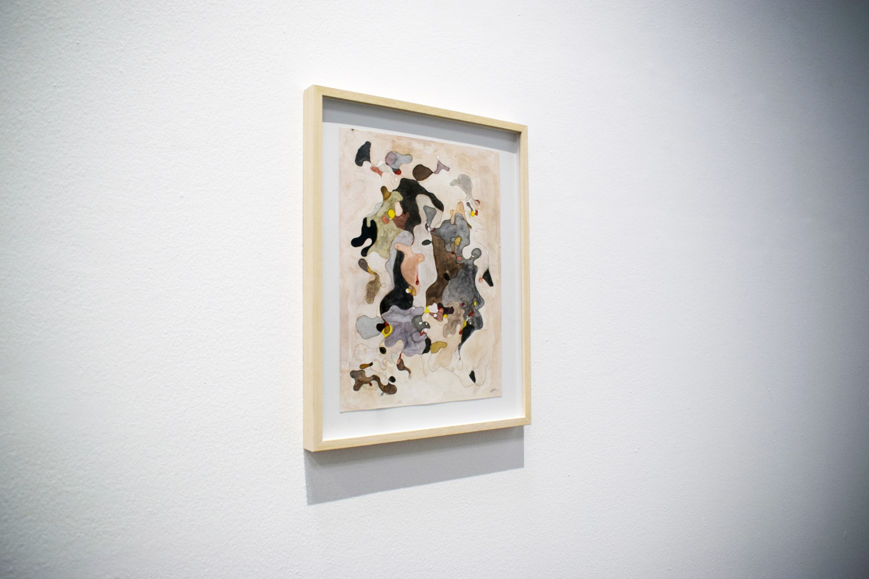 Afra Al Dhaheri, Hair Drawing 7, 2019, Hair and watercolor on paper, 26 x 36 cm