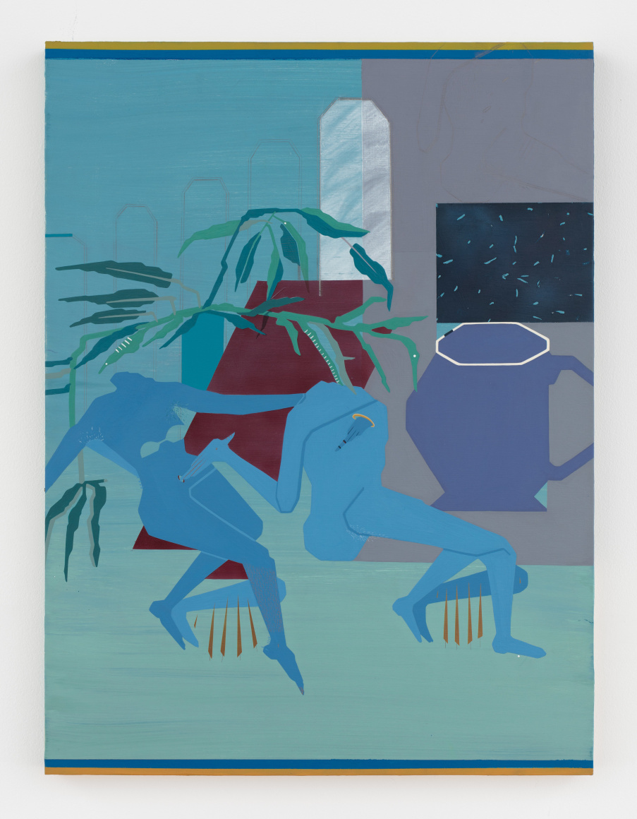 Maryam Hoseini, Princess and Princess in the Garden (Chapt. 3), 2018, Acrylic, ink and pencil on wood panel, 61 x 45.75&nbsp;cm