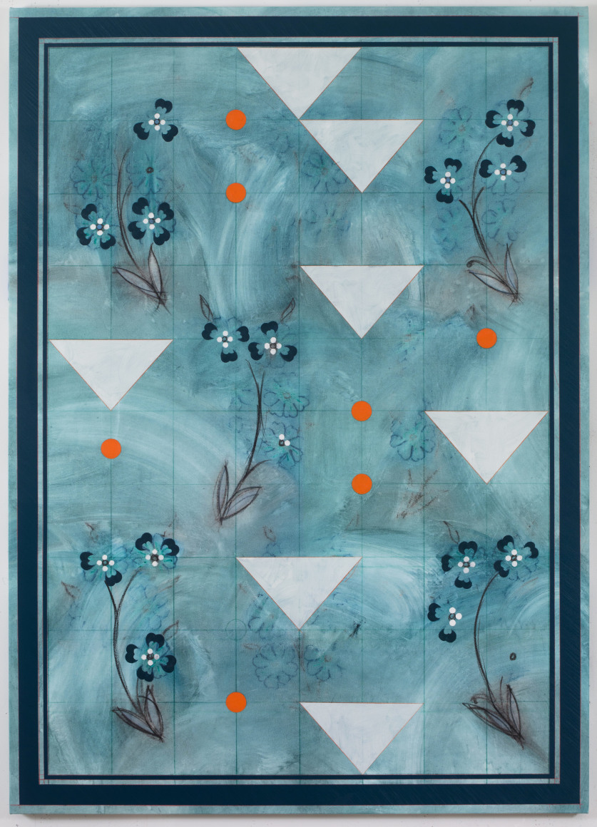 Kamrooz Aram, Ornamental Composition for Social Spaces 4, 2017, Oil, wax and pencil on canvas, 198&nbsp;x 142.25&nbsp;cm