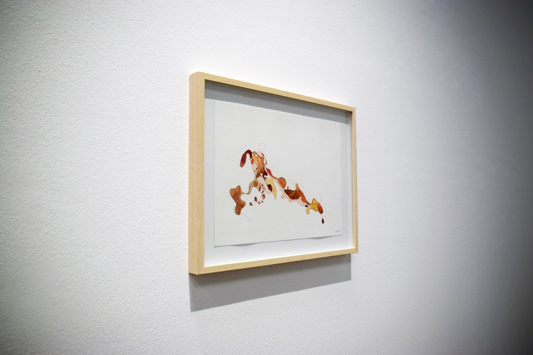 Afra Al Dhaheri, Hair Drawing 4, 2019, Hair and watercolor on paper, 26 x 36 cm