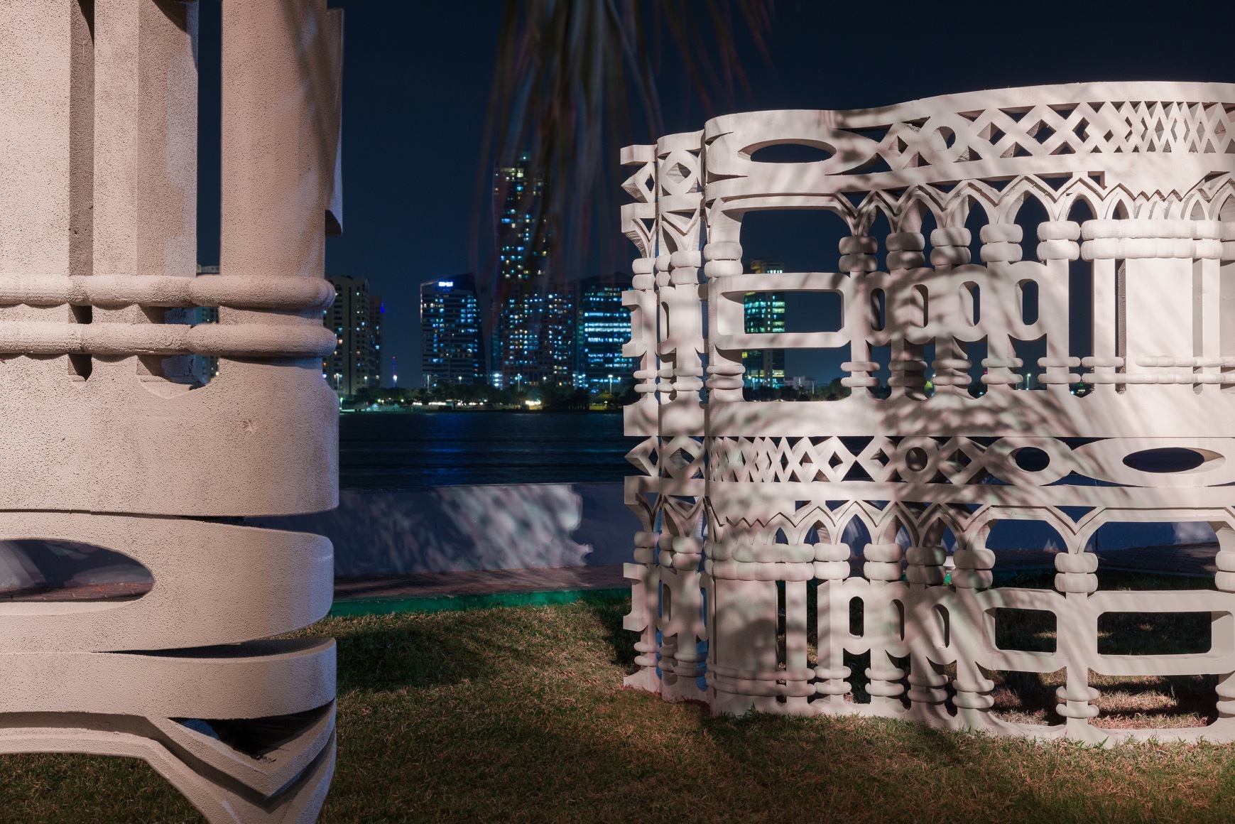 Asma Belhamar, Chasing the Dance of Alfay, 2023, Installation view Public Art Abu Dhabi, Abu Dhabi, UAE